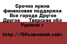 Срочно нужна финансовая поддержка! - Все города Другое » Другое   . Тверская обл.,Удомля г.